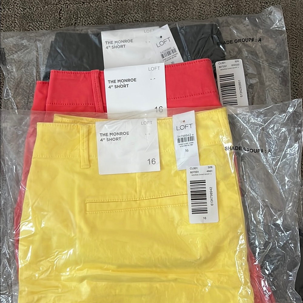 LOFT  Monroe 4” Shorts - Size 16 - 3 Pairs